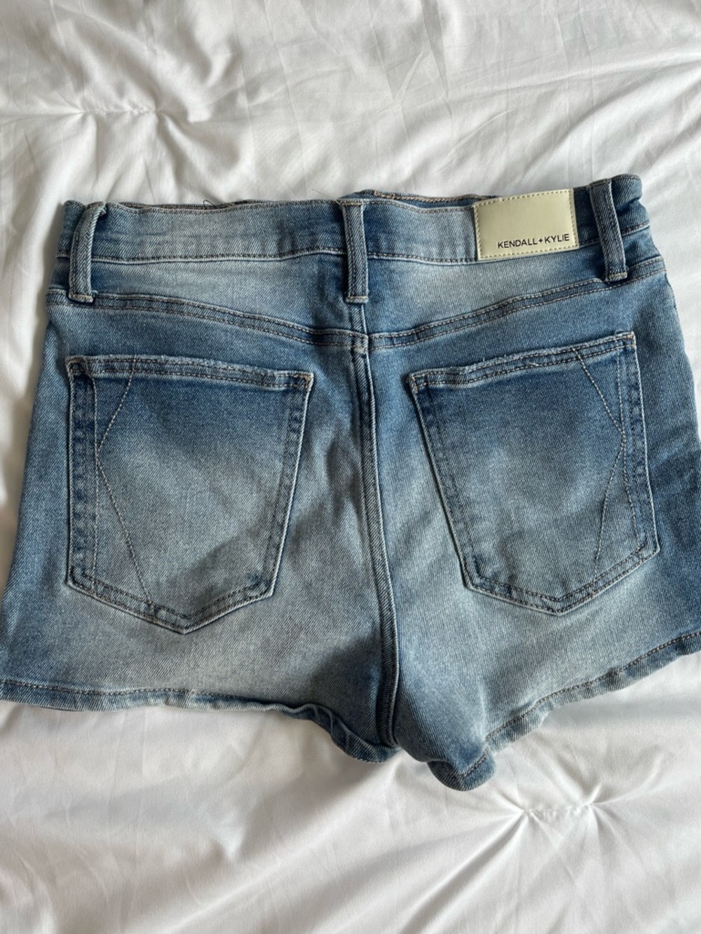 Kendall & Kylie Faded Blue Denim Cutoff Shorts
